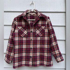Pendleton Button Front Wool Shirt, Women’s Size 16, Plaid